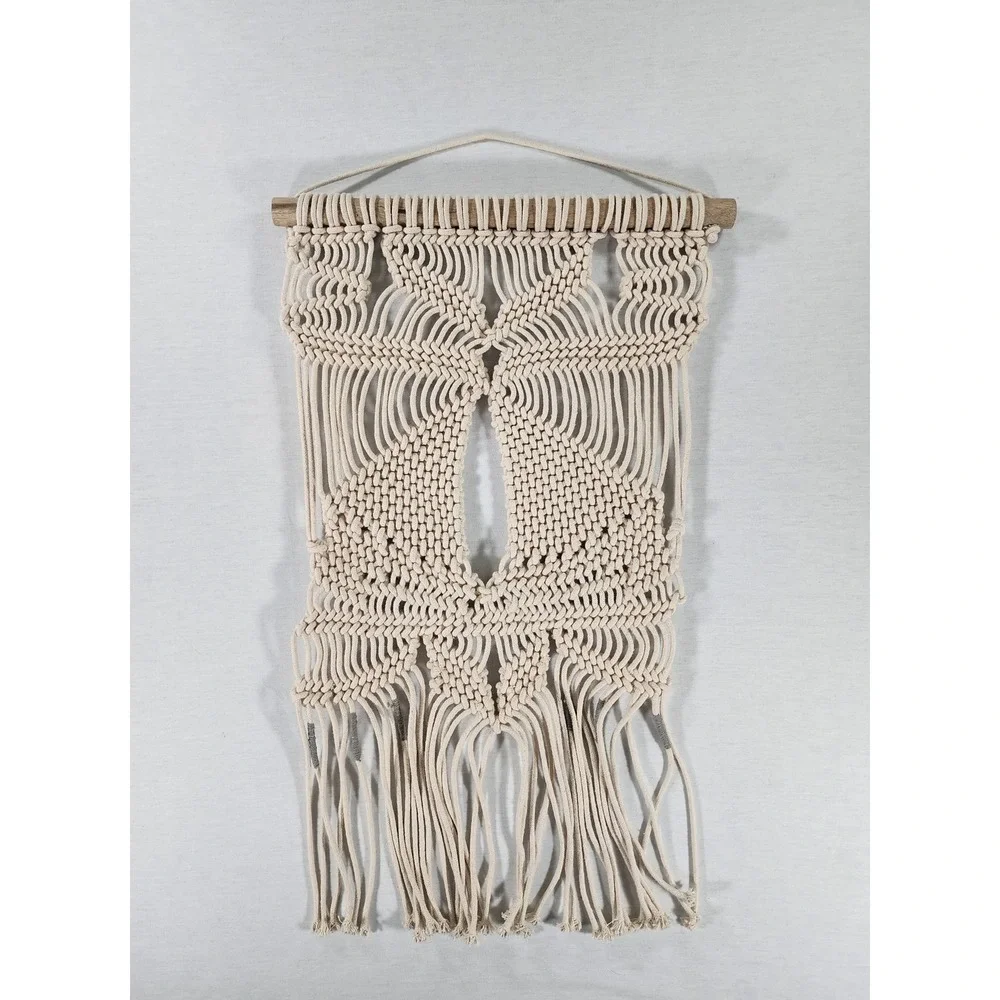 Opalhouse Handmade Macrame Wall Hanging 16x26 Cream Geometric Boho Fiber Decor
